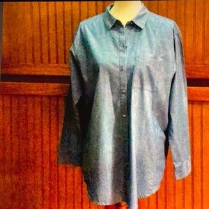 #046, J Jill Chambray long sleeve shirt